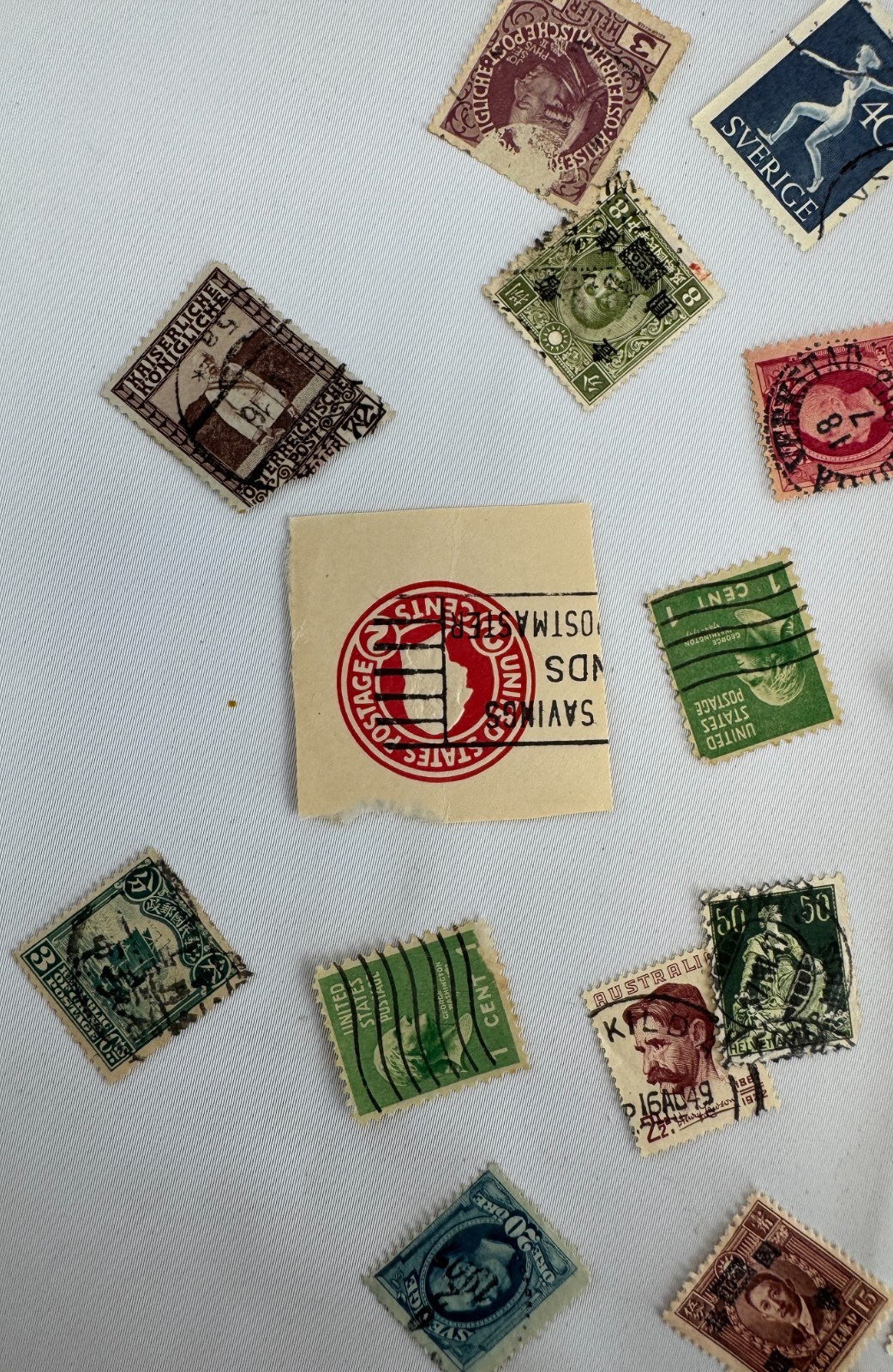 Worldwide Vintage Stamp Collection Lot 90+ Used Mint Stamps USA China Sweden