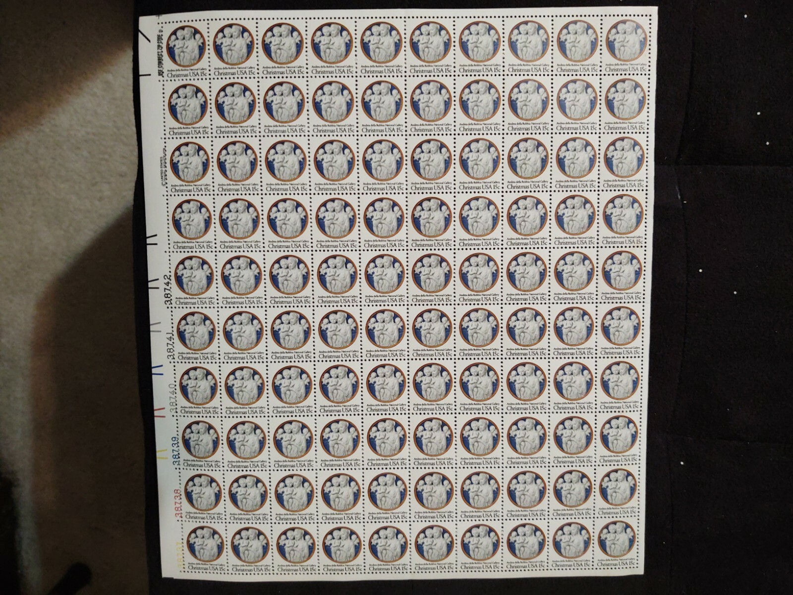 1978 Postage Stamp Mint Full Sheet, Christmas Issue 15 cents, #1768