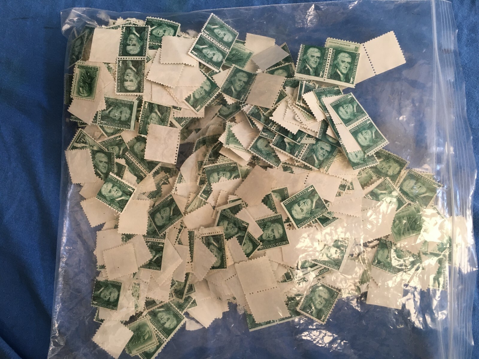 HUGE LOT 1968 Thomas Jefferson Andrew Jackson One-Cent Stamps Unused US Postage