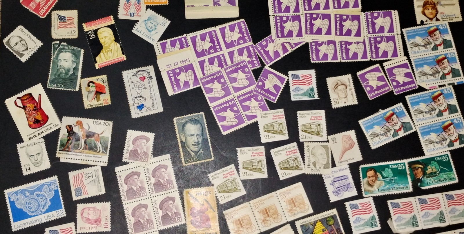 Mixed Lot of 200+ U.S. Vintage Stamps– High Denomination, non cancelled, Nice!!