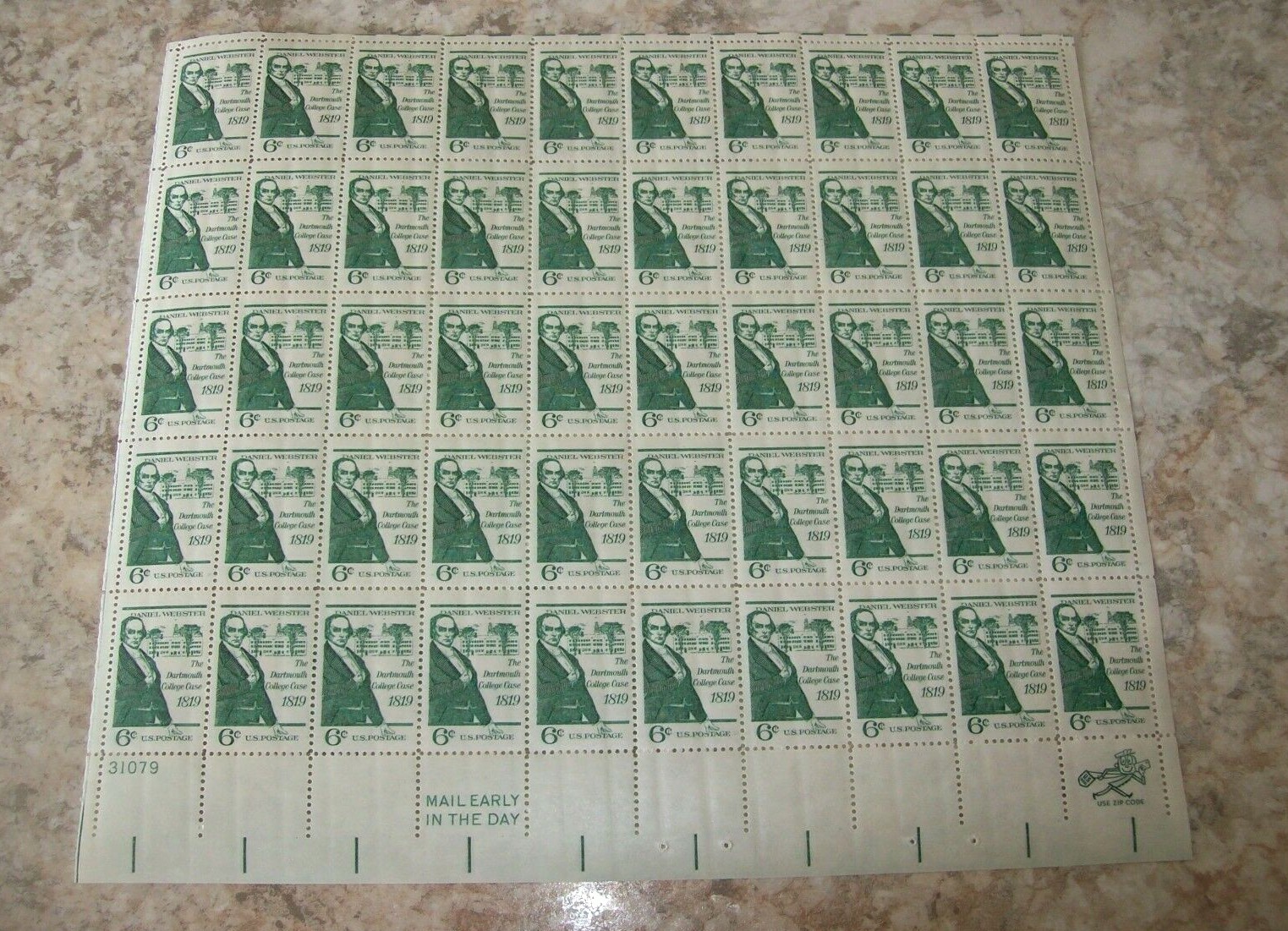 Estate find. Postage Stamps Full Sheets, Lot of 7, Denominations 6 cents
