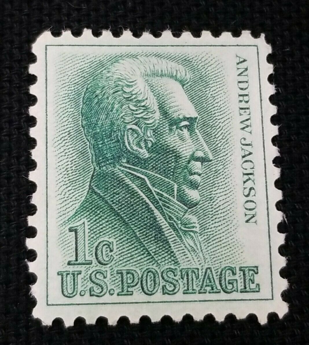 Lot of 3 Rare Andrew Jackson 1 Cent Stamp – Green – Mint (4.2)