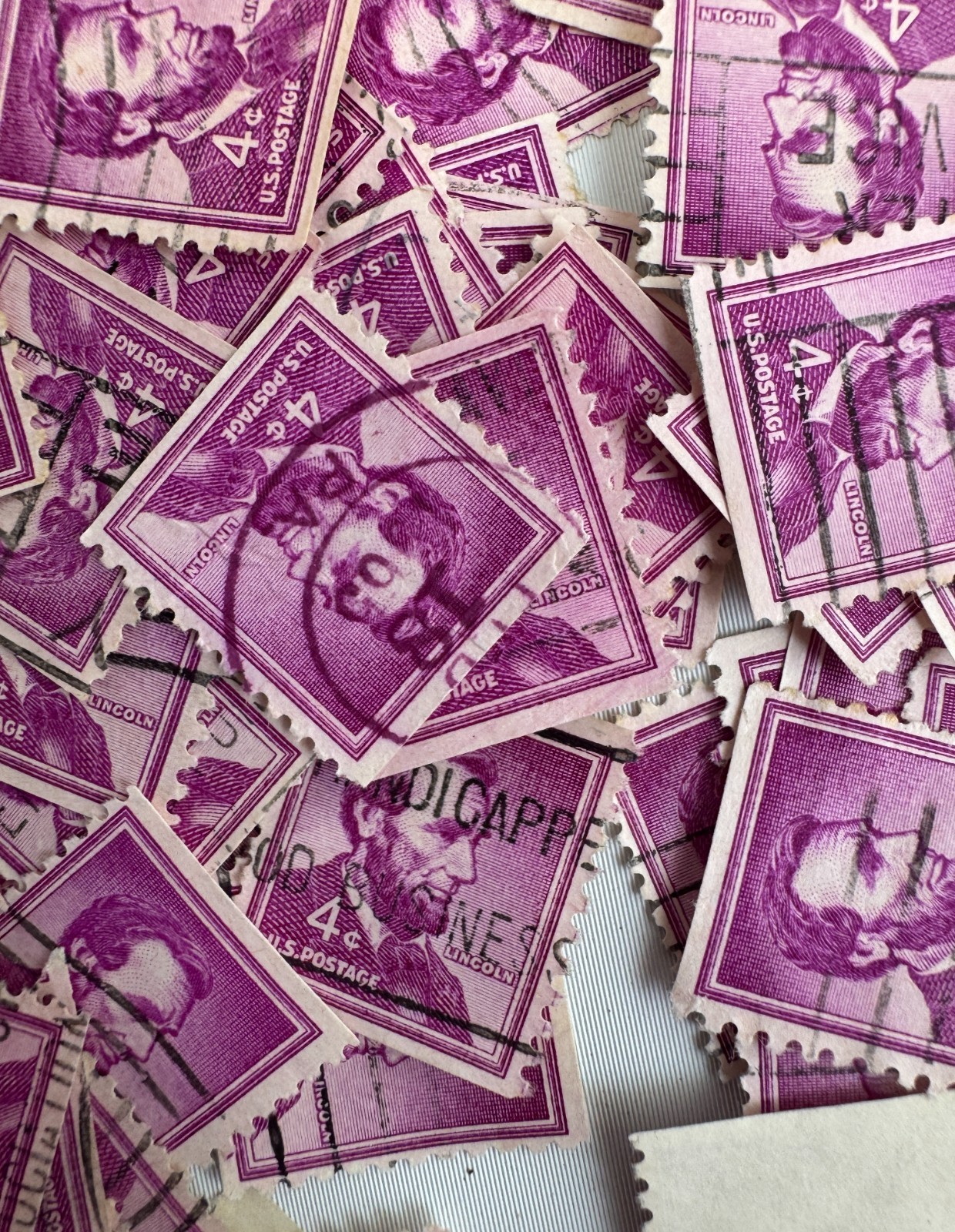 Cancelled Vintage US Large Presidential Definitive Stamp Mixture Lot 7 types