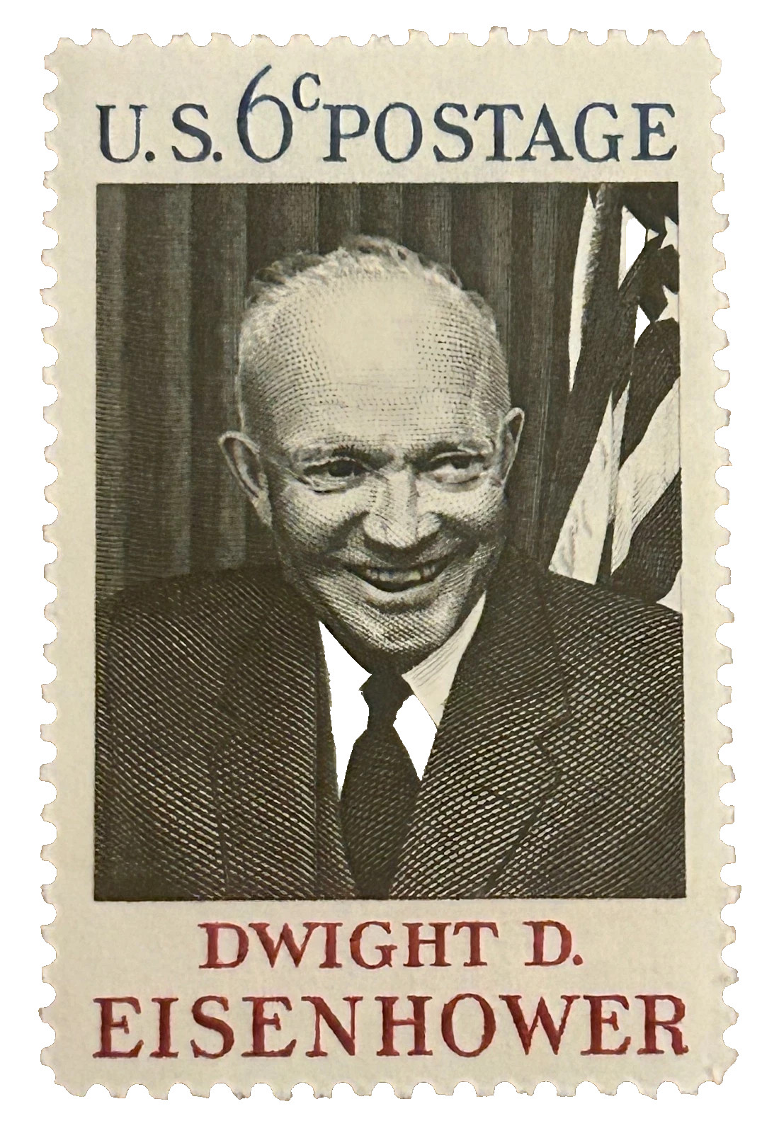 USA 1969 – U.S. PRESIDENT DWIGHT D. EISENHOWER – MNH 6 Cent Stamp – Sc. #1383