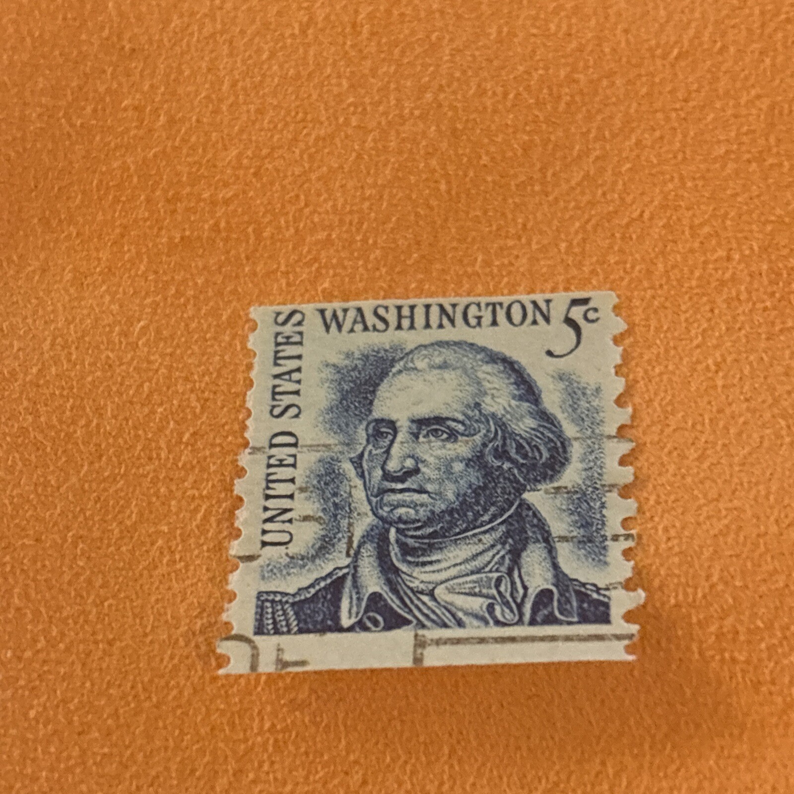 Vintage George Washington Blue 5 Cent Stamp (7)