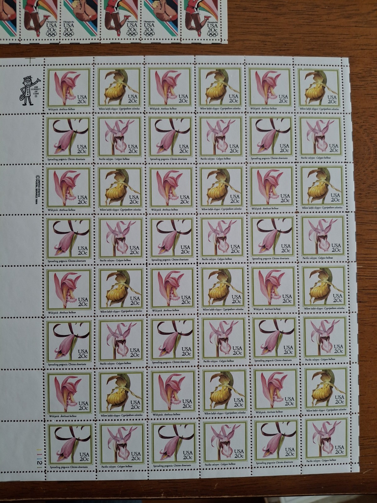 Five (5) Sheets 246 Stamps of Assorted Mixed Designs of 20¢ US Postage Stamp 6