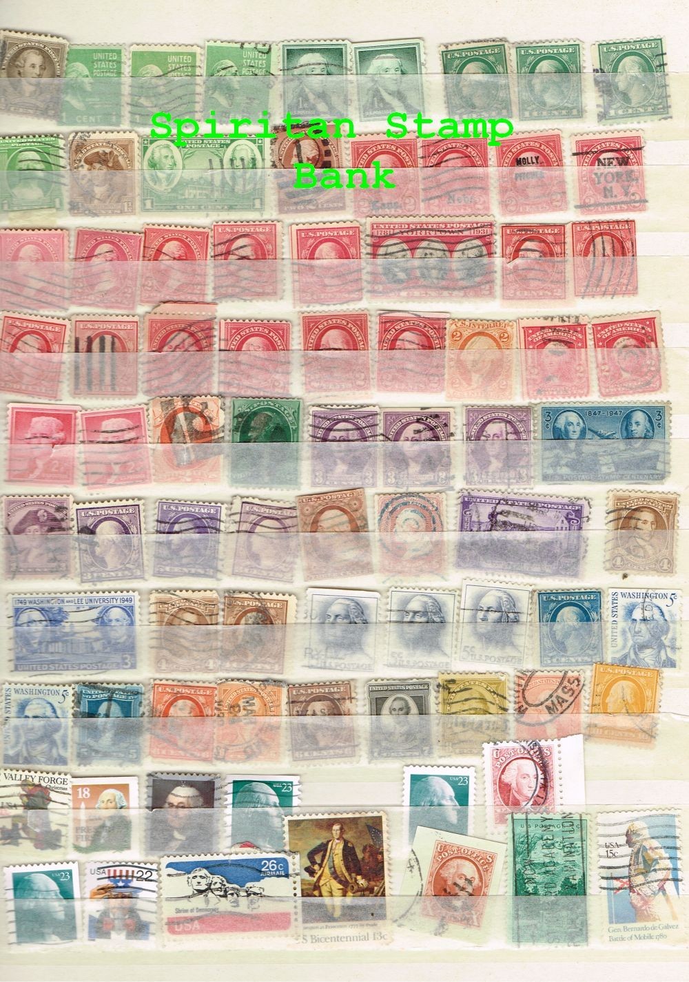G. Washington Stamps: 80 Cancelled US Postage (12-393)