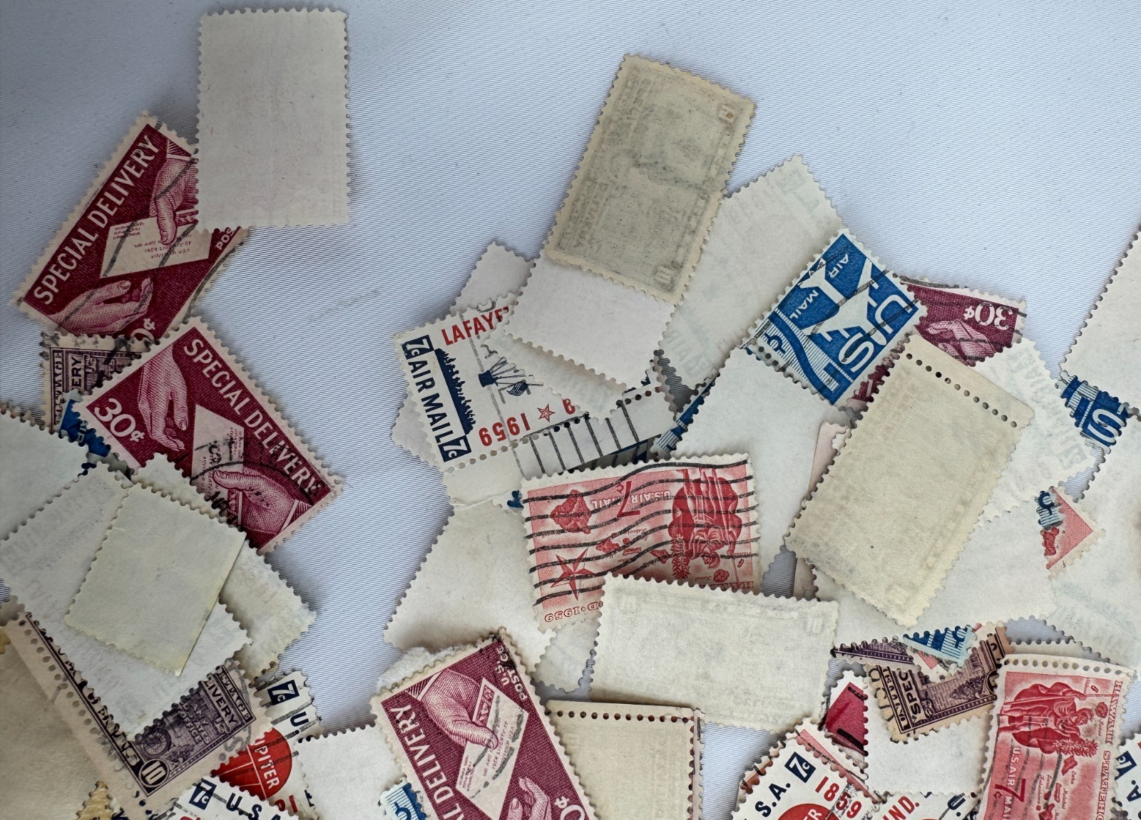 Canceled Vintage 1950s US Airmail Special Delivery and Commemorative Stamp Lot