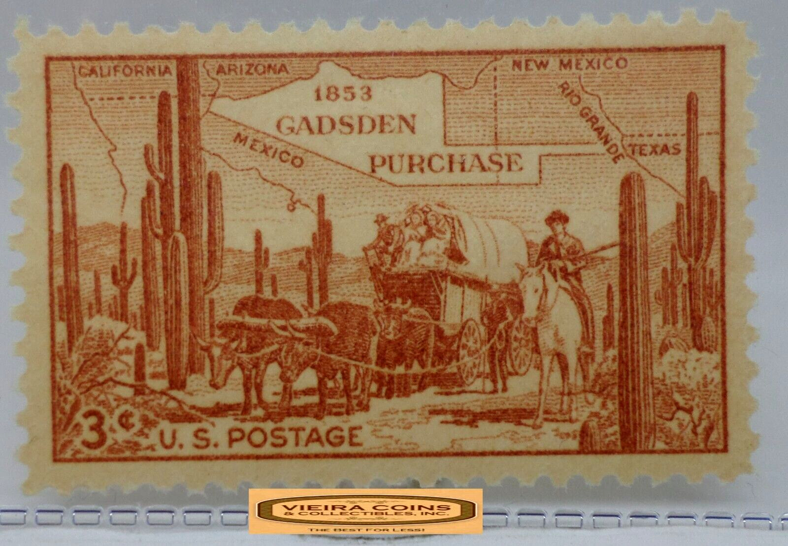 USA Postage 1853 Gadsden Purchase 3 Cent Stamp – #S41974NQ