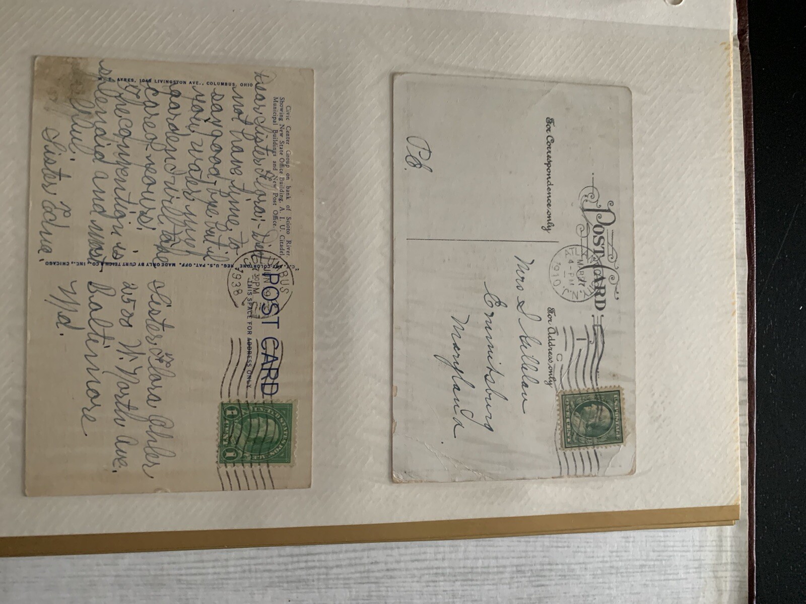 Post Card US 1 Cent Stamp Franklin Lot Of 5 Covers