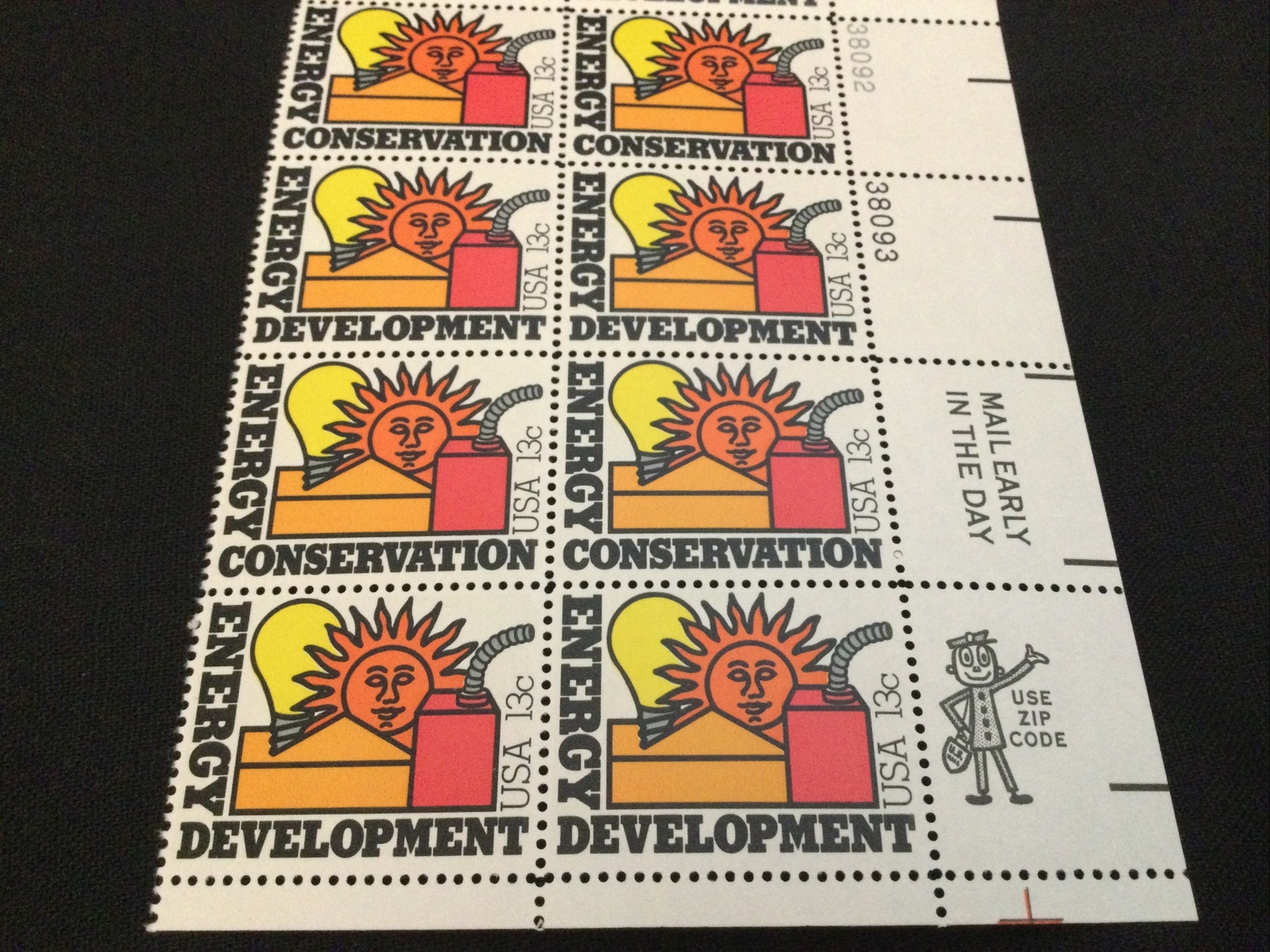 16 USPS Stamps 13 Cent – Energy Conservation Development – Scott 1723 1724 MNH