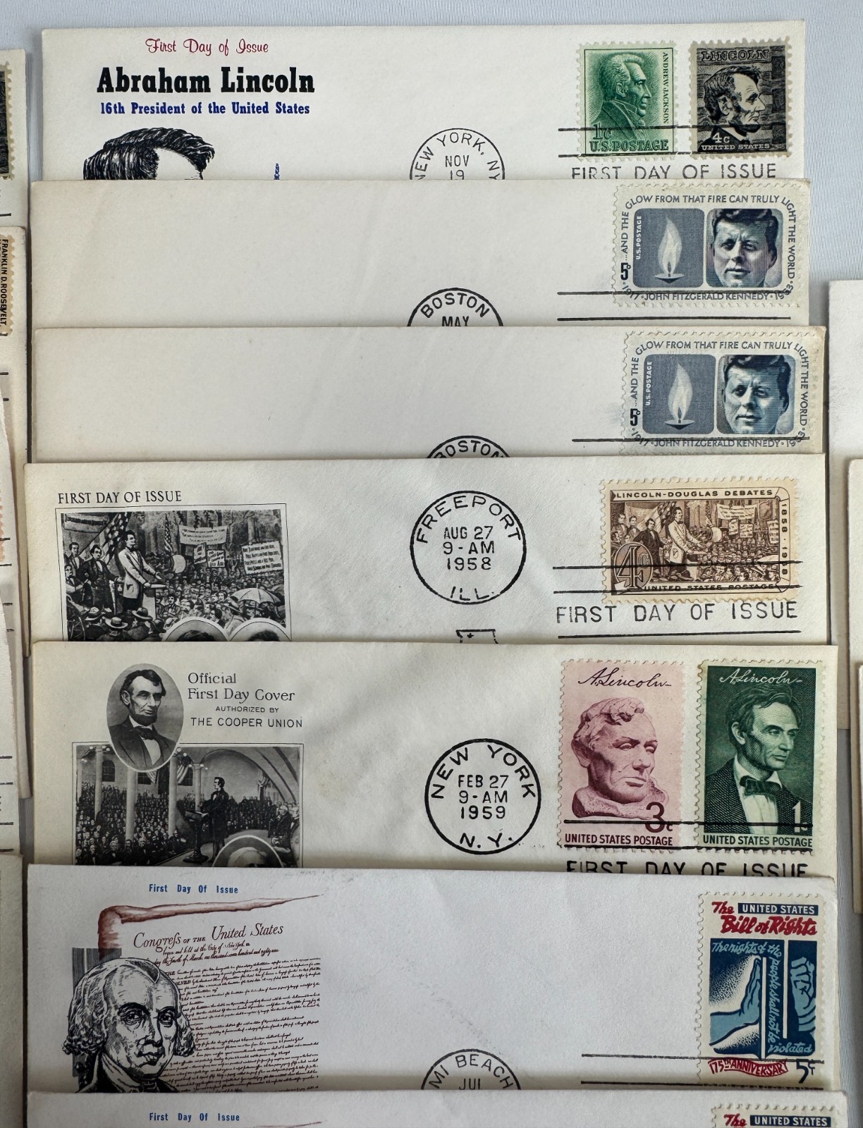 US Presidents and American History First Day Cover Collection 18 Covers