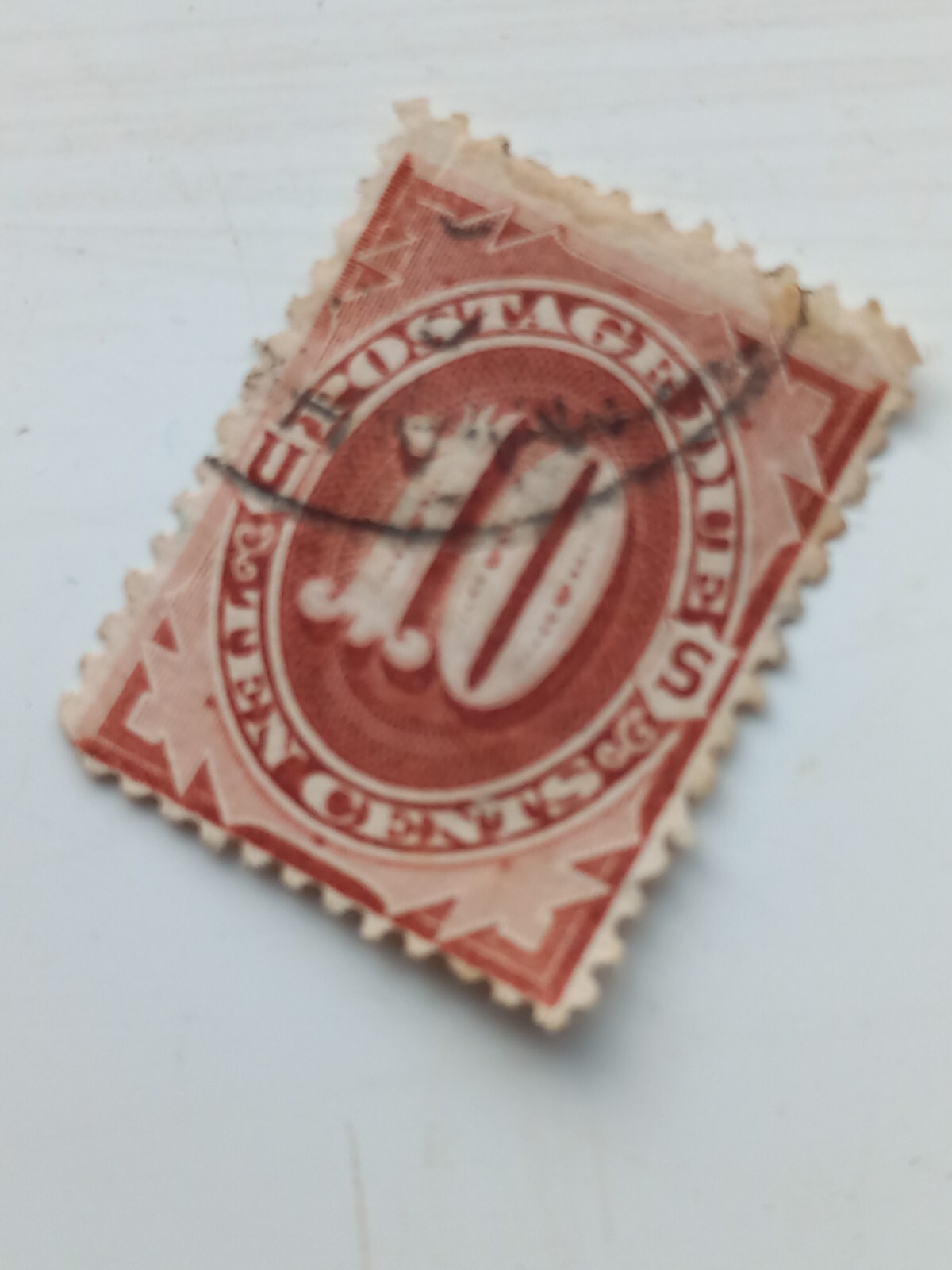 10 CENT 1879 POSTAGE DUE SCOTT J5 CARMEL BROWN COLOUR SUPERB STAMP VERY RARE.