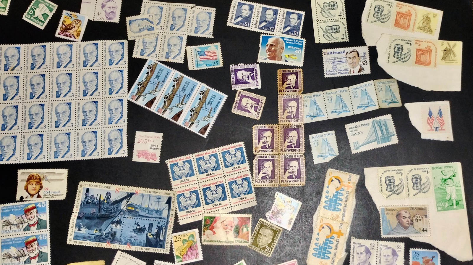 Mixed Lot of 200+ U.S. Vintage Stamps– High Denomination, non cancelled, Nice!!