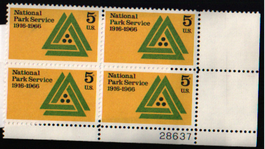 1966 5c National Park Service Block of Four Scott #1314 ST084