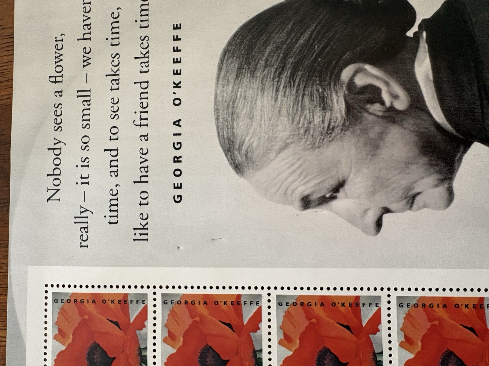 1996 USA Georgia O’Keeffe Red Poppy 32¢ Stamp Sheet of 15 MNH $4.80