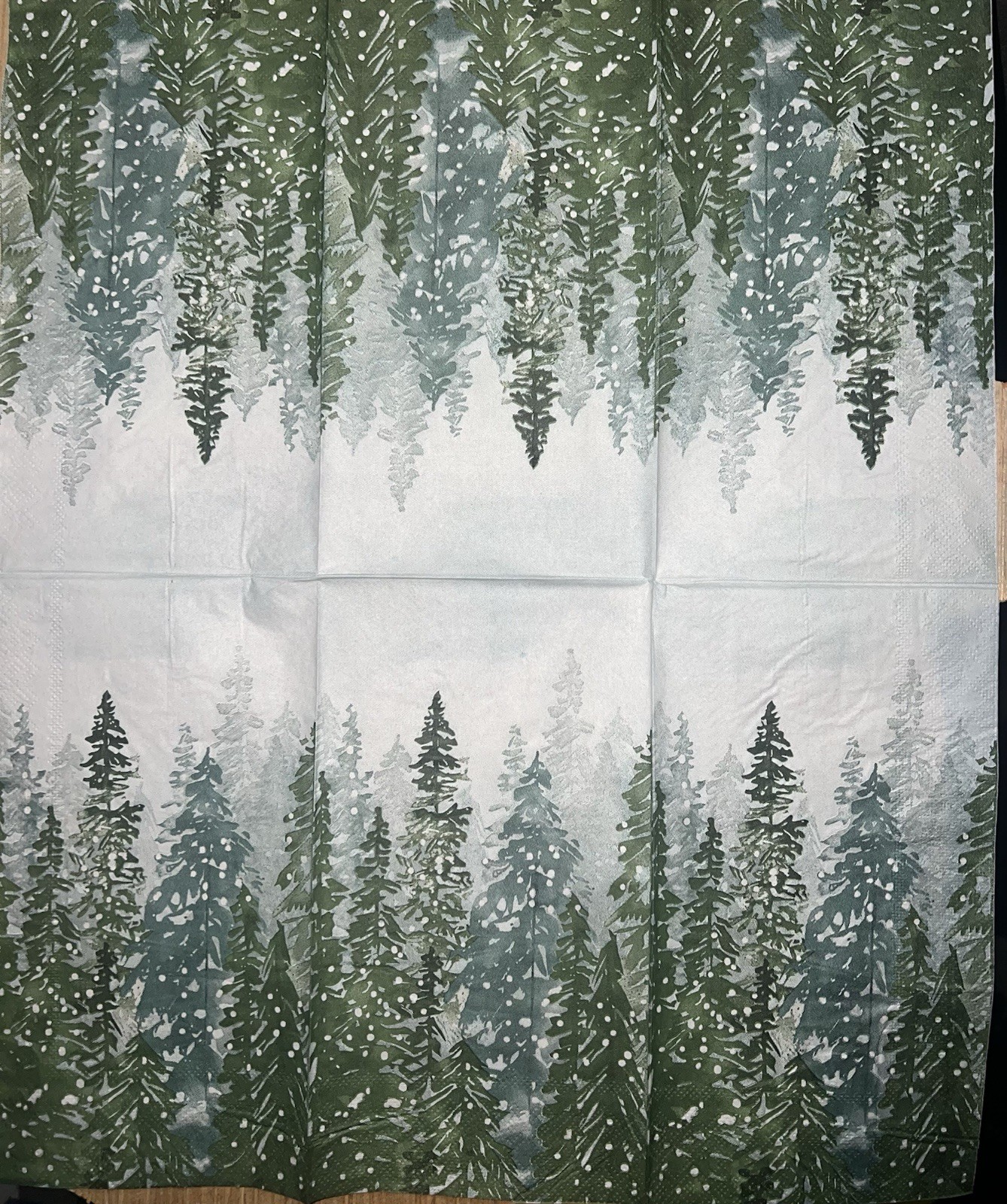 TWO Paper Dinner Decoupage Art Craft Napkins – CHRISTMAS Watercolor Trees