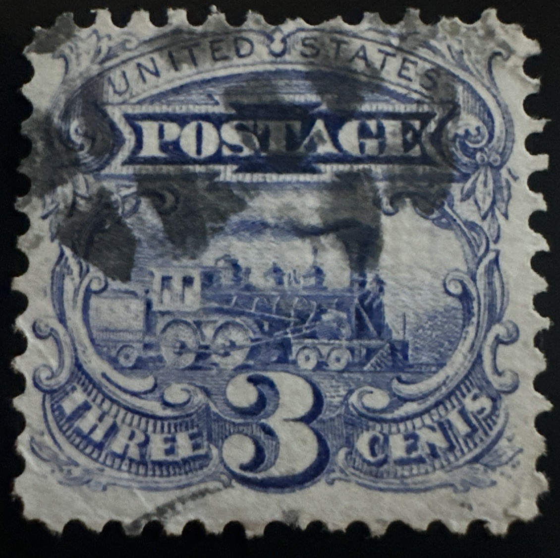 3 U.S. 1869 Scott #114 3c Ultramarine