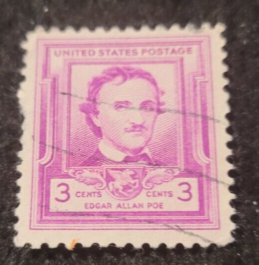 # 986 – 1949 3c Edgar Allan Poe Famous Americans USA Used Stamp +2 FREE