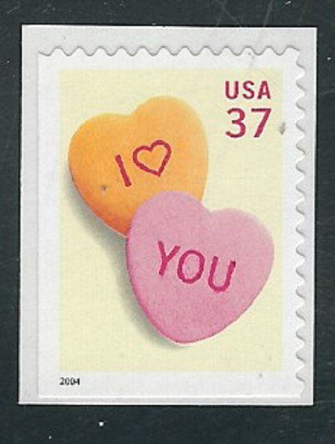 Scott #3833… 37 Cent…Candy Hearts….2 Stamps