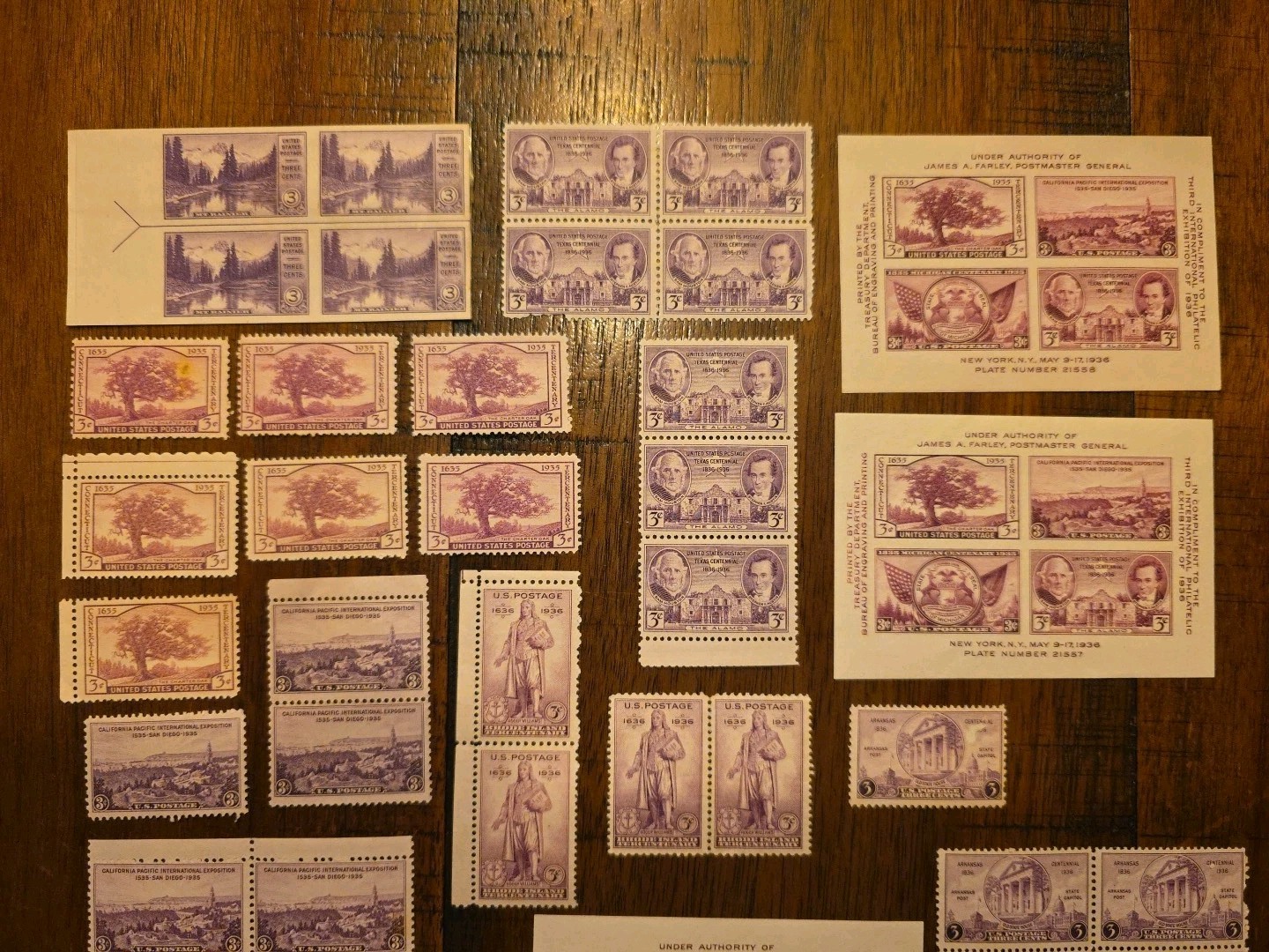 U.S. Stamp Commemoratives – Purple Theme Lot – National Parks, Monuments G