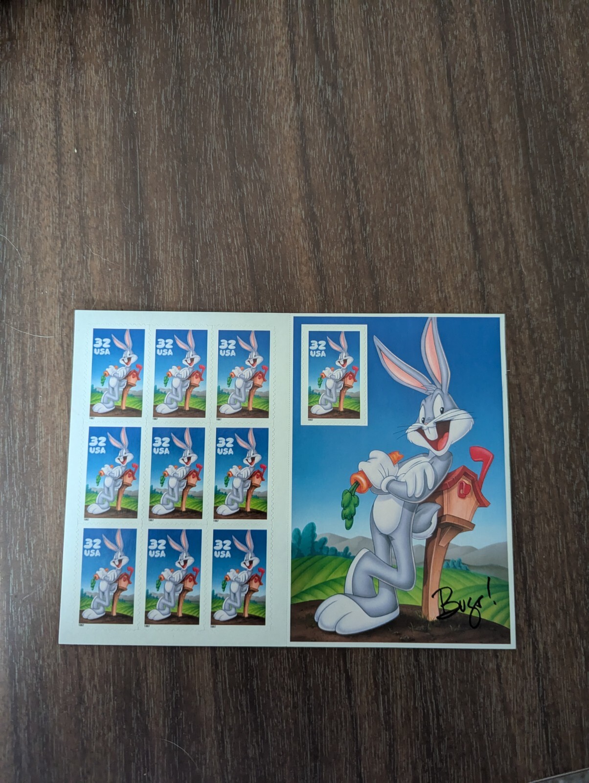 Vintage Looney Tunes Sheet of 10 Bugs Bunny 32¢ Stamps USPS 1997