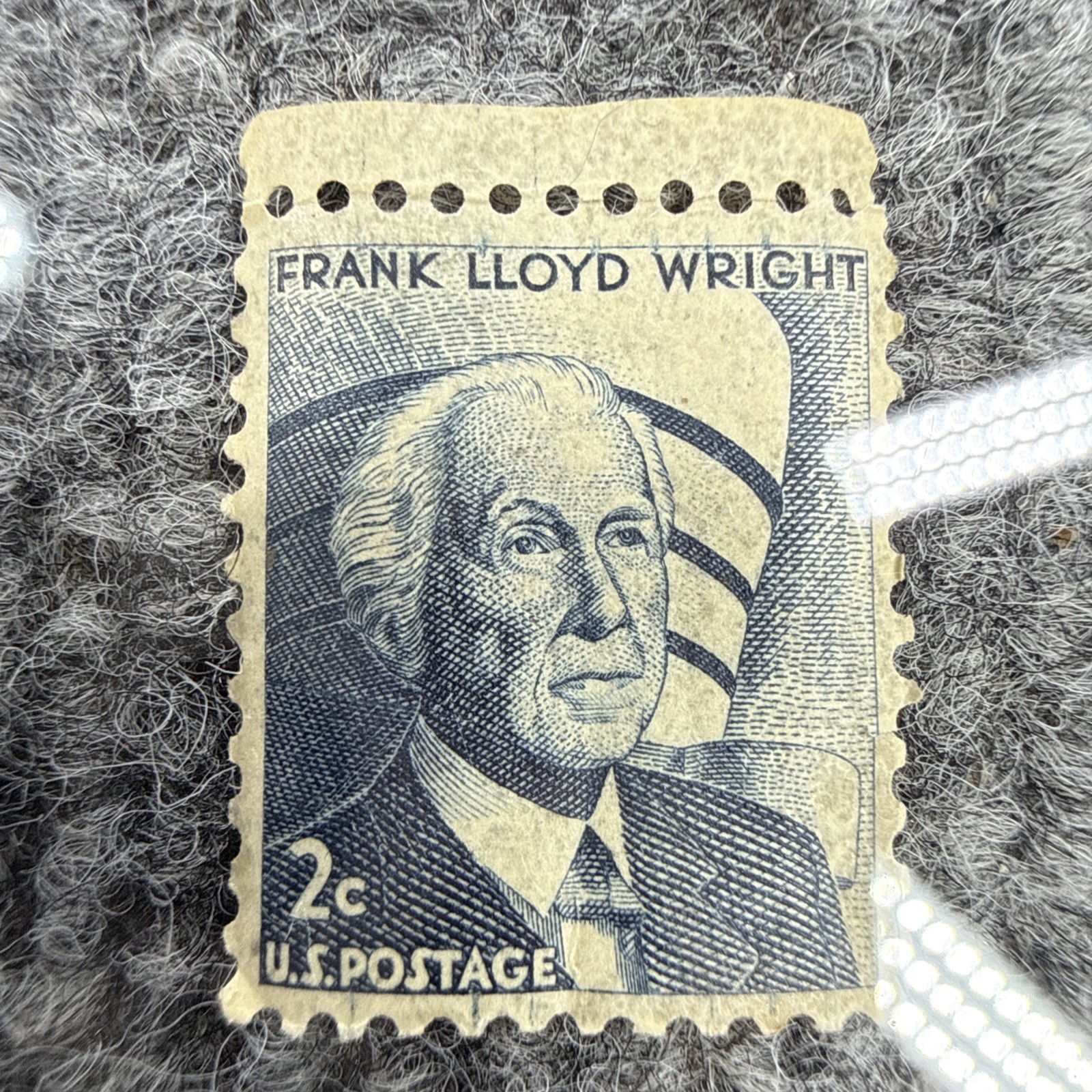 Frank Lloyd Wright 2¢ U.S. Postage Stamp – 1960 Issue, Blue, Vintage