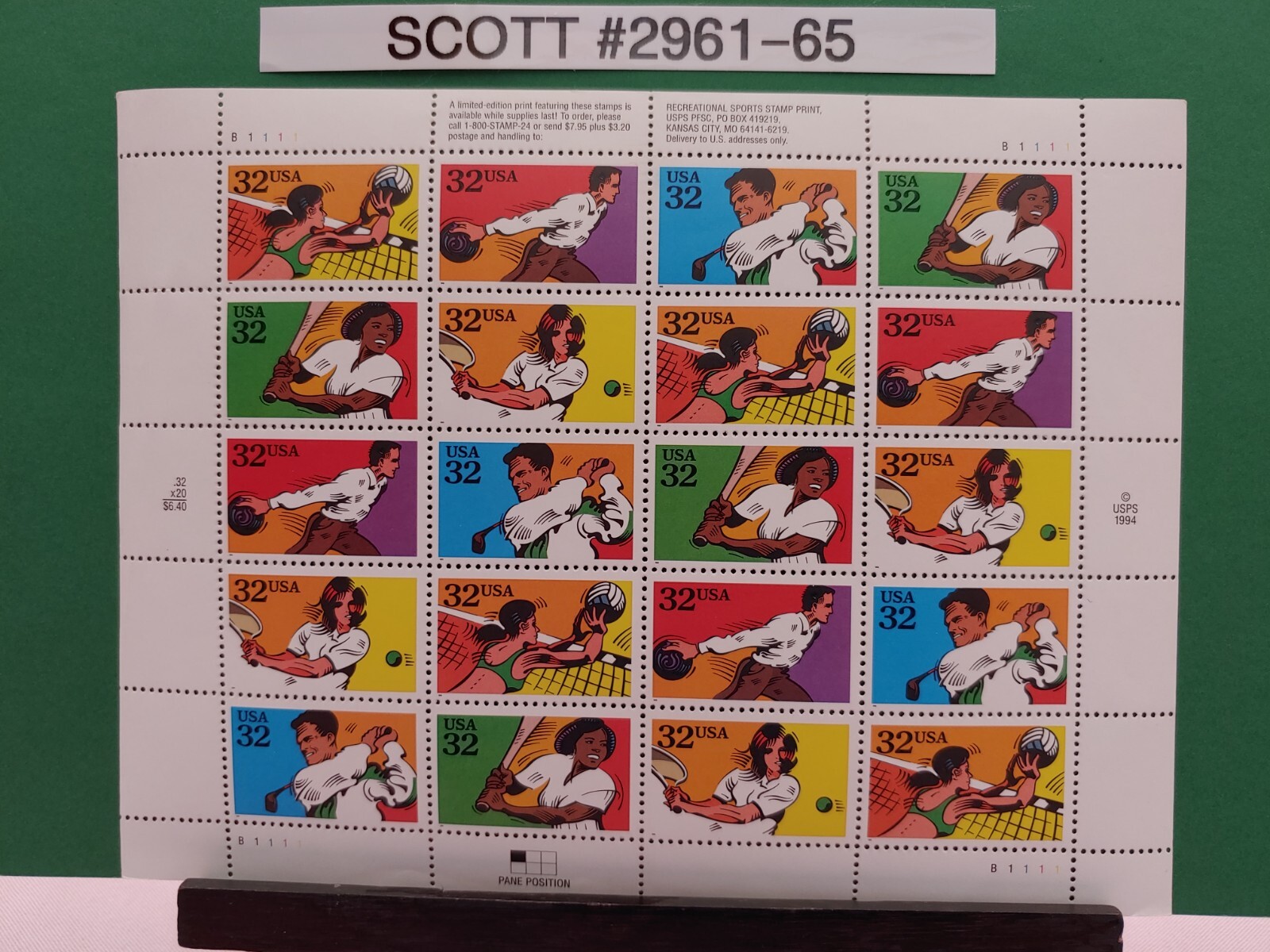 Scott # 2961-65 Sports – USPS Postage Stamps