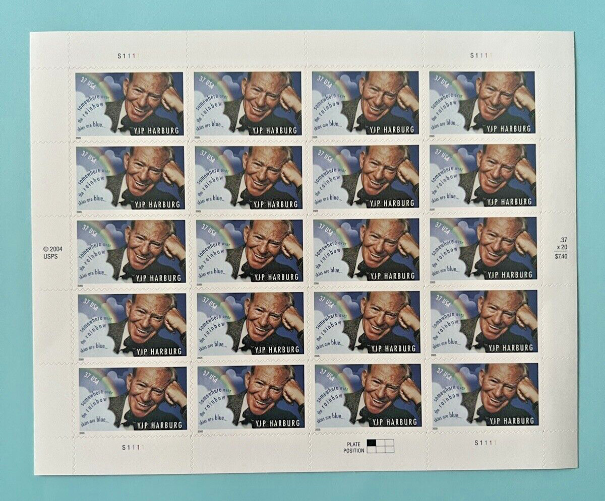 #3905 | 5 Sheets of 20 = 100 Stamps | 37¢ Composer Edgar Yip Harburg FV$37