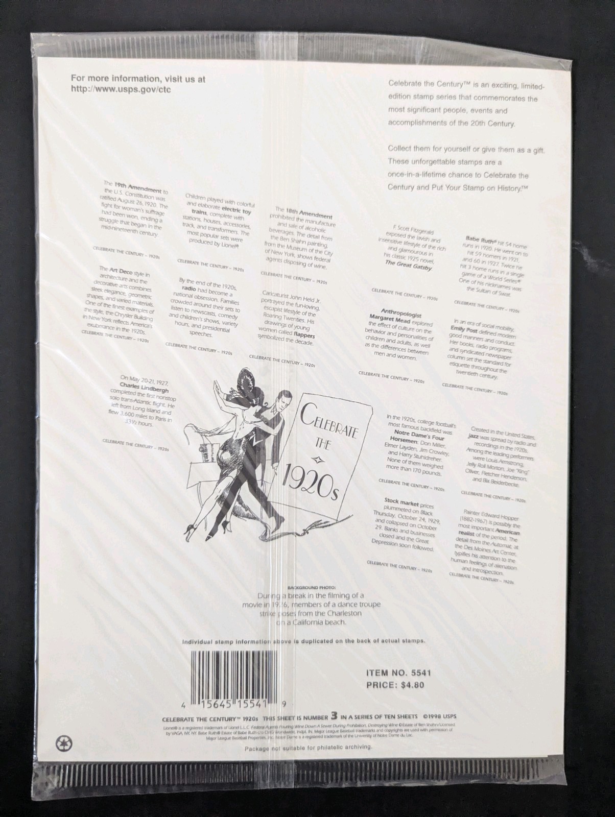 New Unopened CELEBRATE THE CENTURY 1900-1990 Complete 10 Sheet Set US Stamps USA