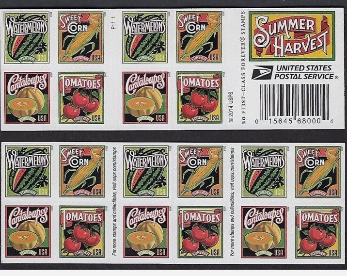 USPS Forever Stamps – Summer Harvest (2014) Single Stamp Random Mint