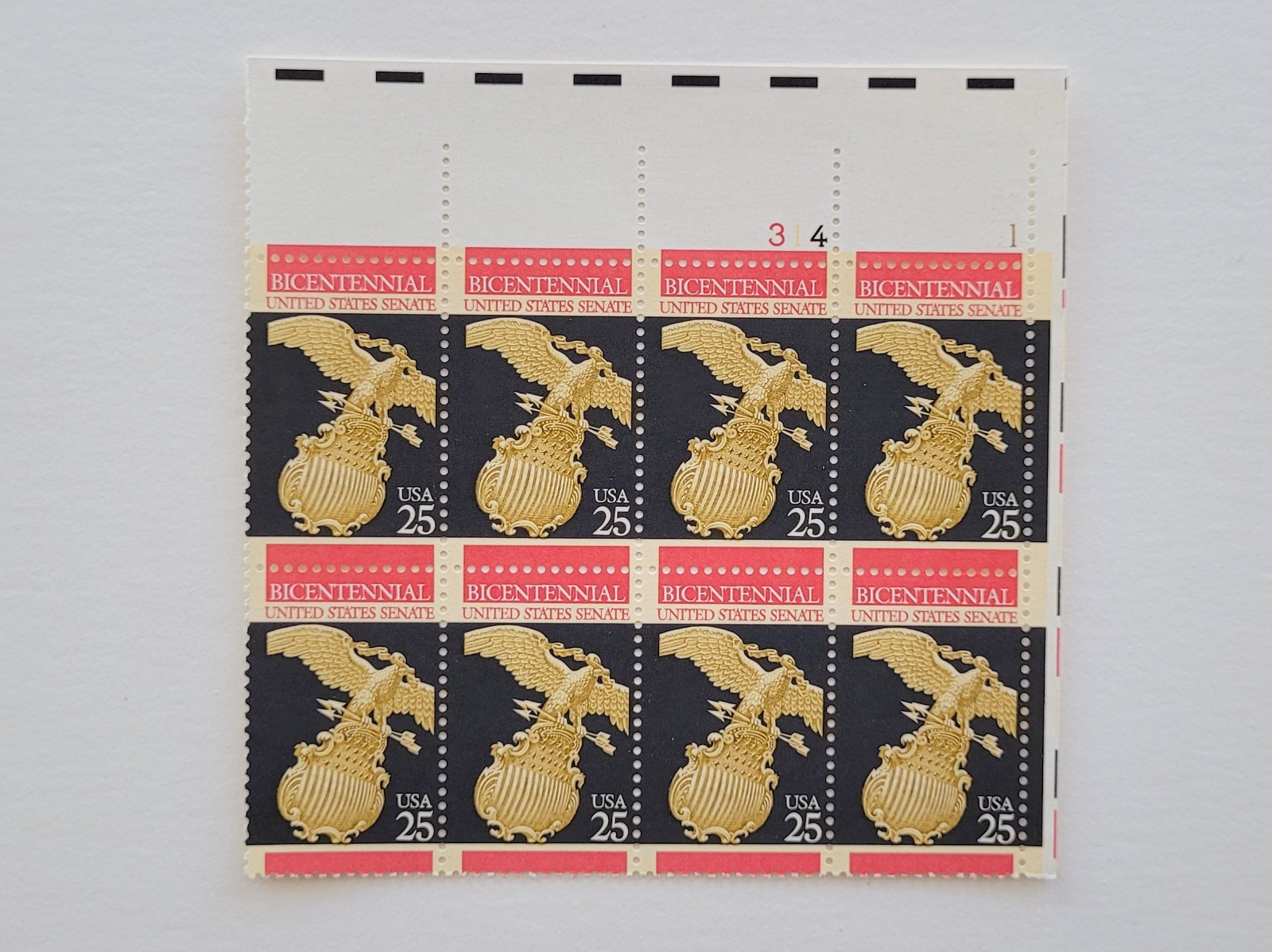 Constituion Bicentennial US Postal Stamps 25c Block of 6 Scott #2413 MNH