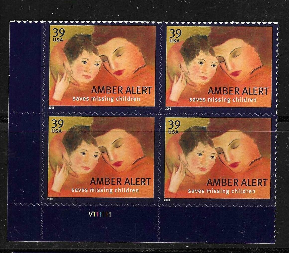USA SC # 4031 Amber Alert – Mother And Child – / BLK4 . MNH