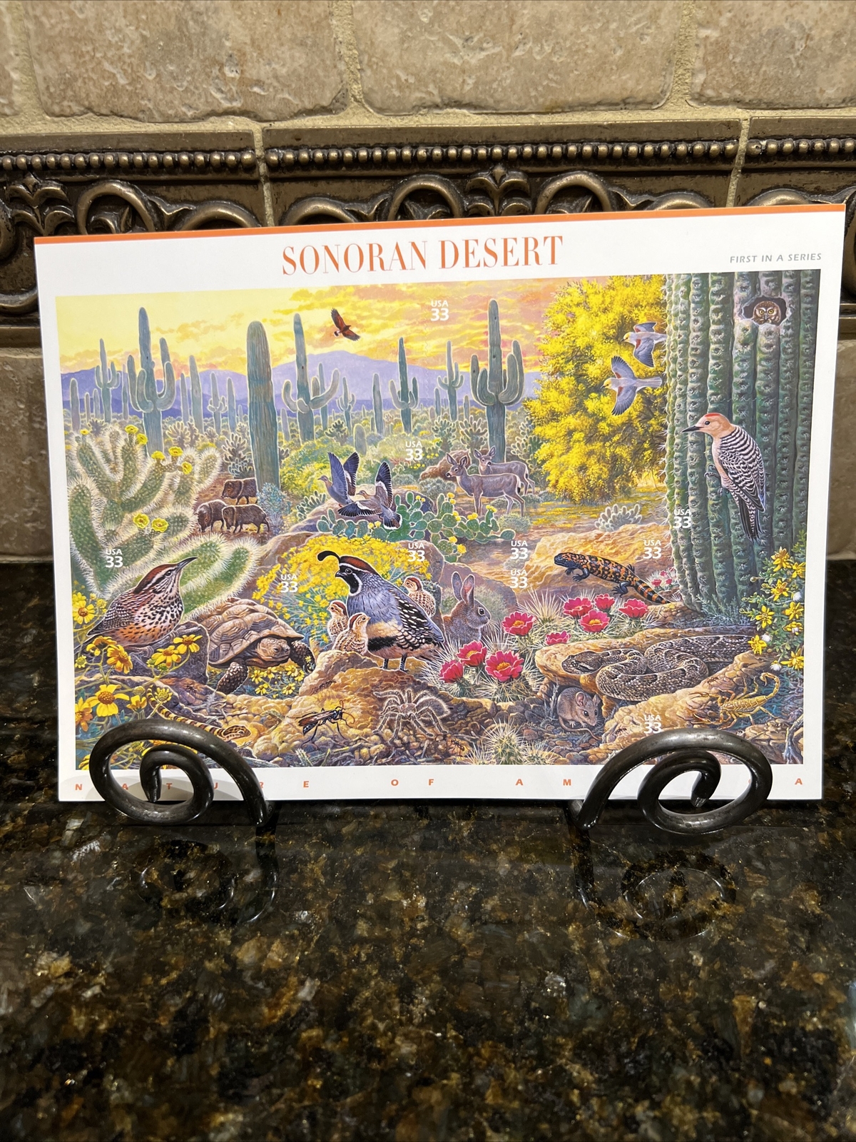 US POSTAGE STAMPS FIRST IN A SERIES “SONORAN DESERT” SHEET OF 10 .33 CENT