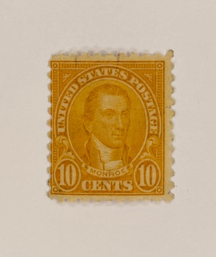 US Scott #591 10 cent single orange stamp Monroe 1923-26 Mint Unused NH J1711