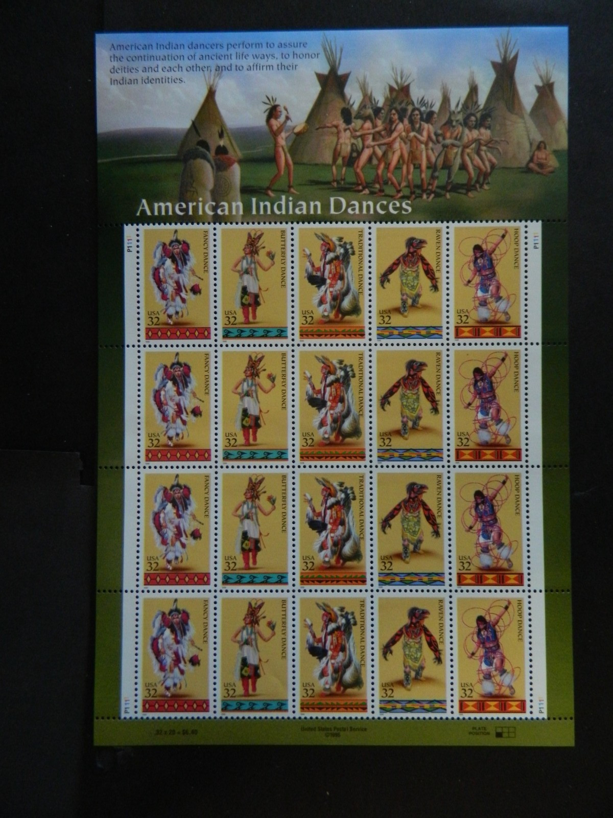 US SC# 3072-3076 AMERICAN INDIAN DANCES MNH