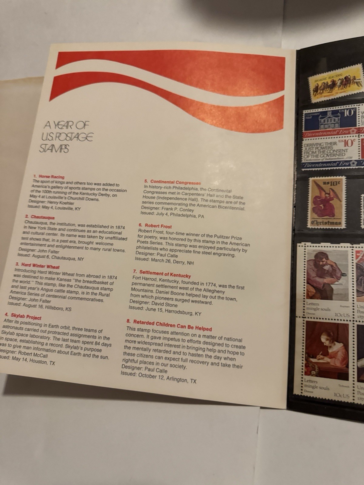 1974-1978 Uncirculated Mint Sets. All Original Folders. Complete. Stamp Sets