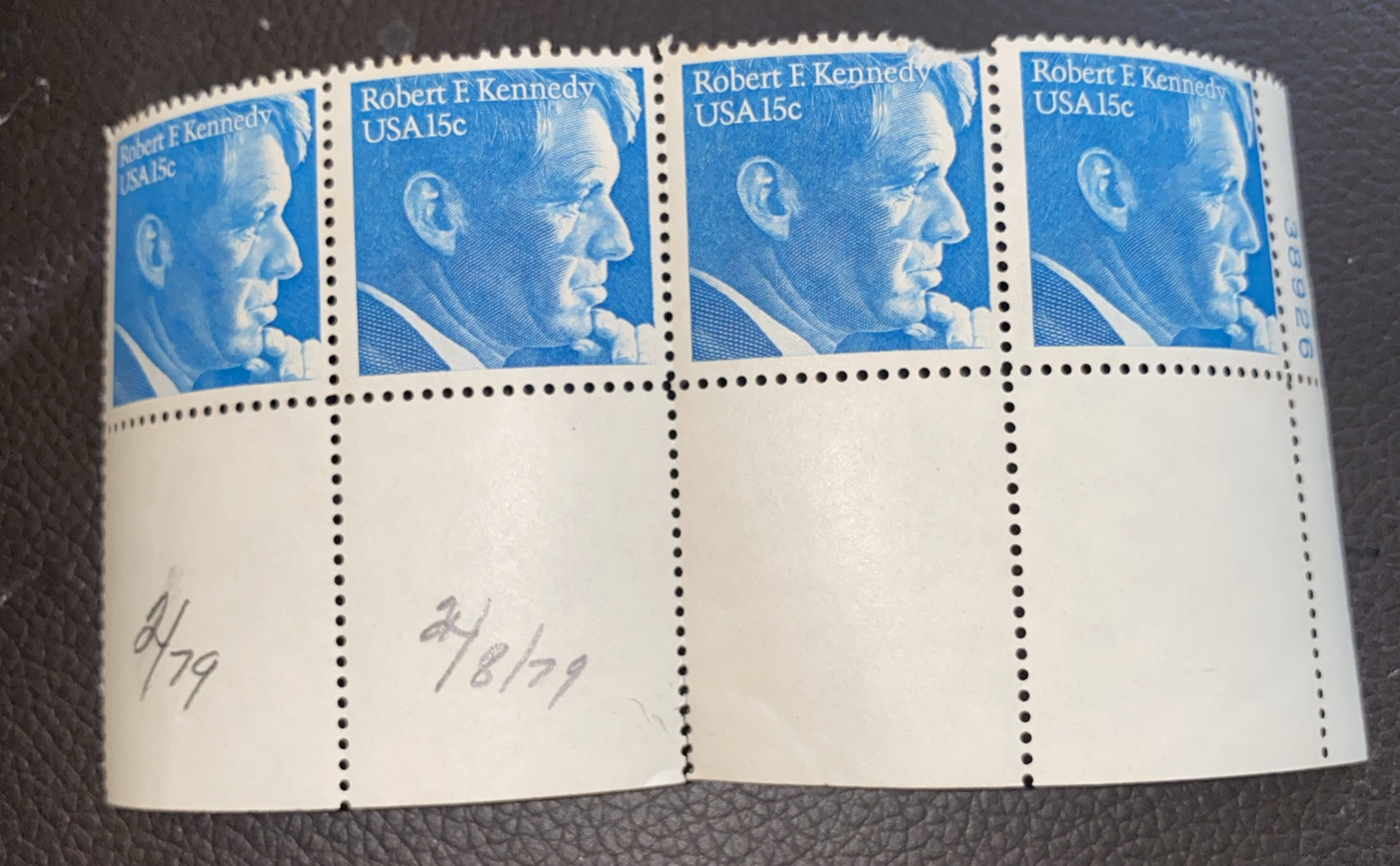 ROBERT F. KENNEDY–Block of 4 Collectible Unused 1979 Stamps–FREE SHIPPING!