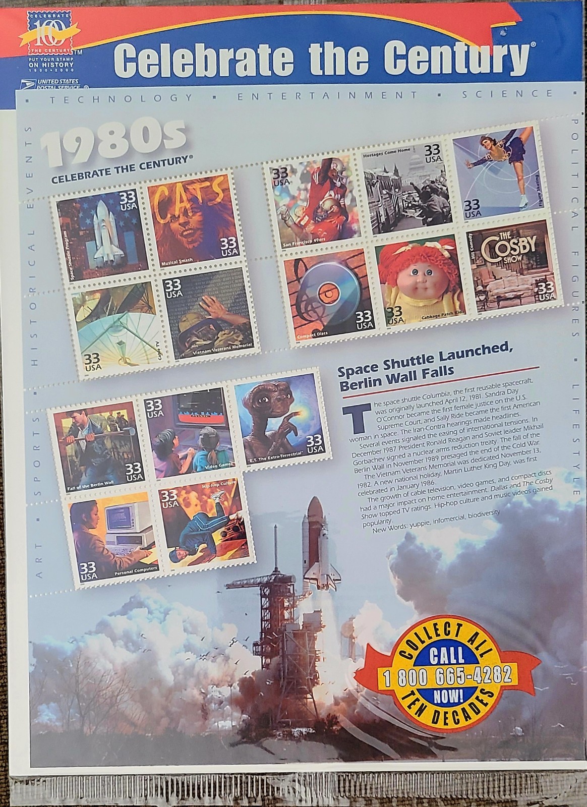 CELEBRATE THE CENTURY 1900-1990 Complete 10 Sheet Set US Stamps USA #3182-3191