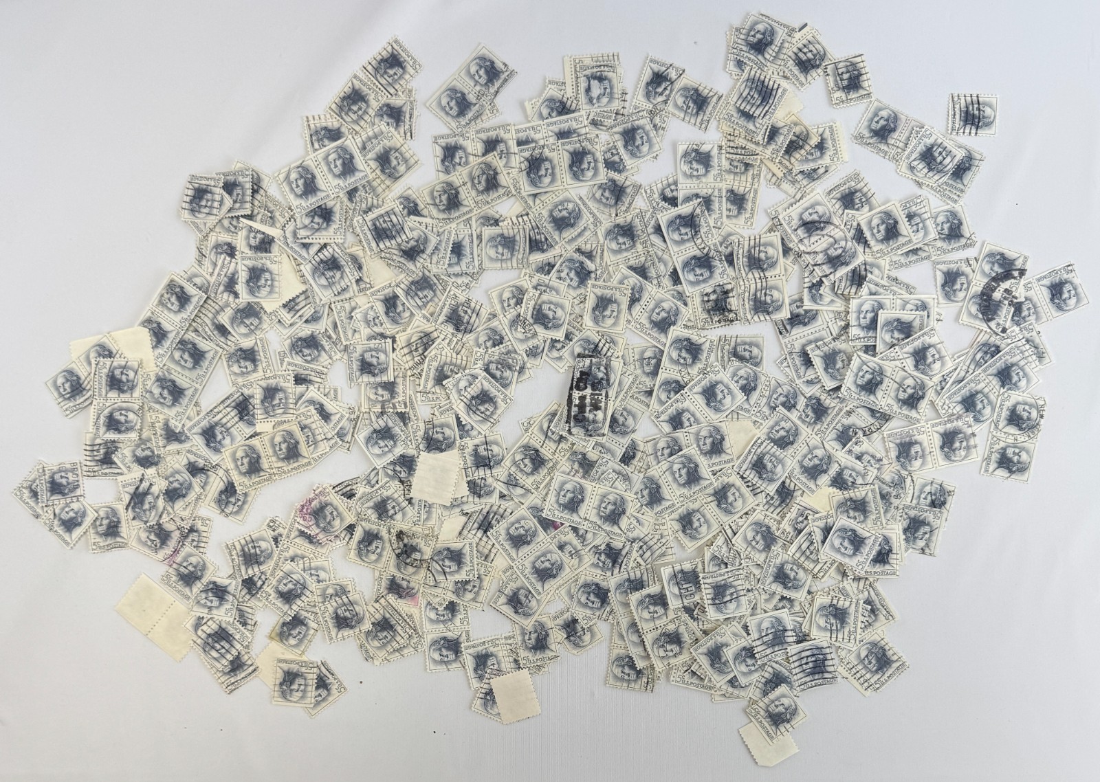 Cancelled Vintage Large Lot of Used US George Washington 5cent Definitive Stamps