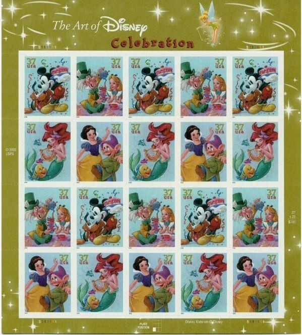 2005 The Art of Disney Celebration – at face value – Scott #3912-15