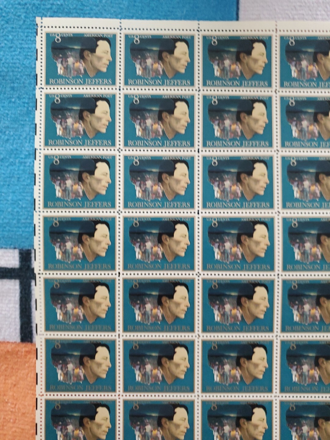 Scott #1485 – 8 Cent Robinson Jeffers – Poet Mint Sheet of 40 US Postage Stamps