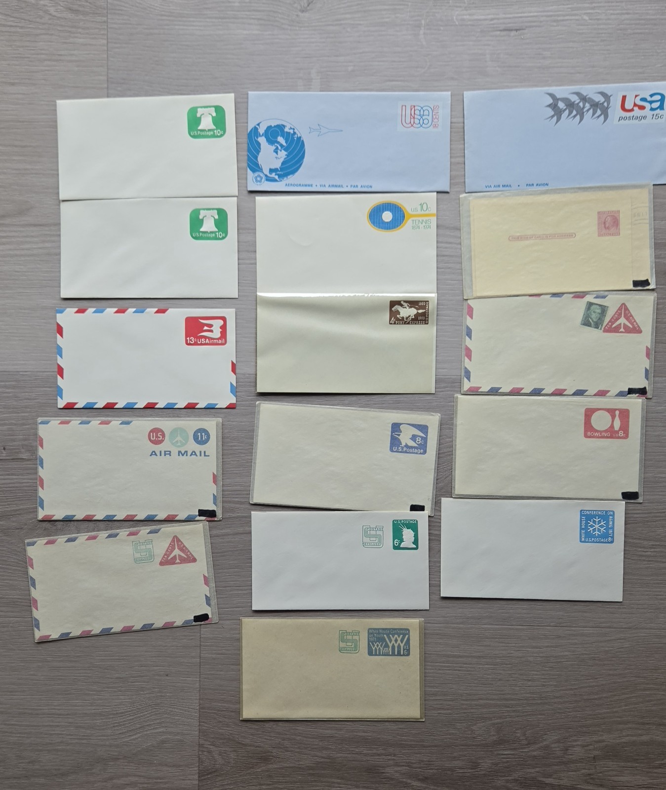 37 Unused US Stamped Vintage Postage Cards Envelopes Postal Paid