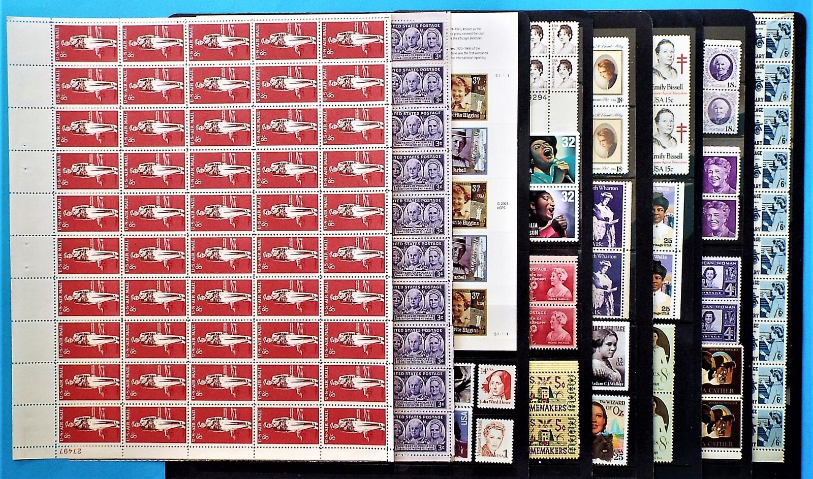 US Postage Stamps Face Value $45+ Unused Lot #7 Sheets Blocks Women’s History