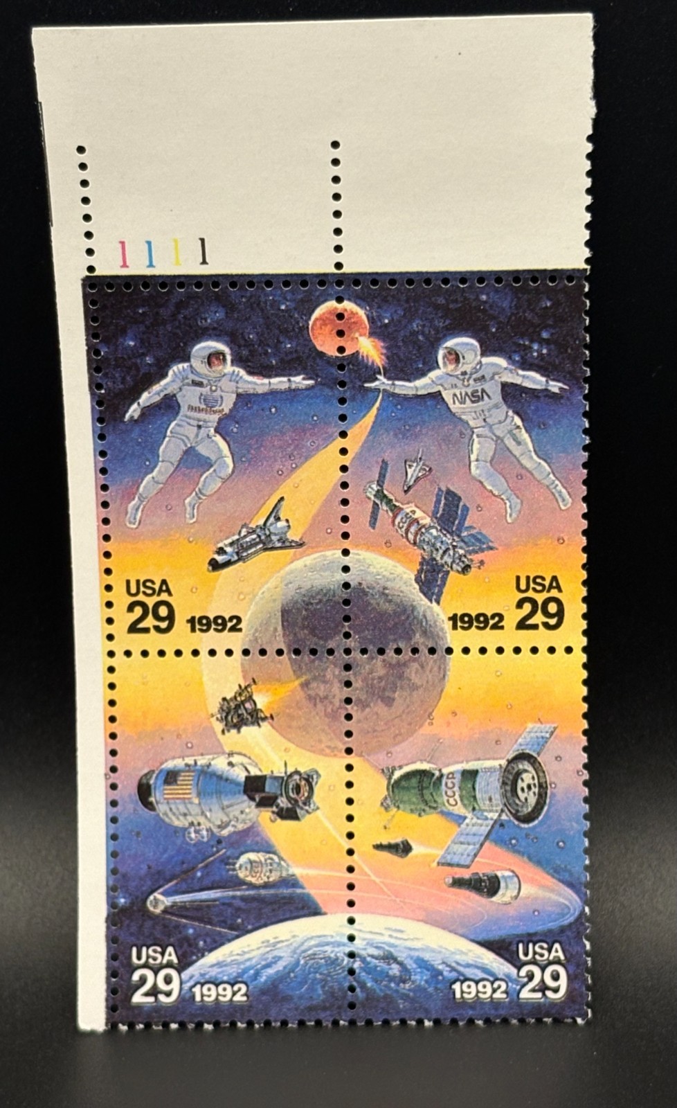Multiple sets of Plate Block US Postage Stamps from the 90s (2)