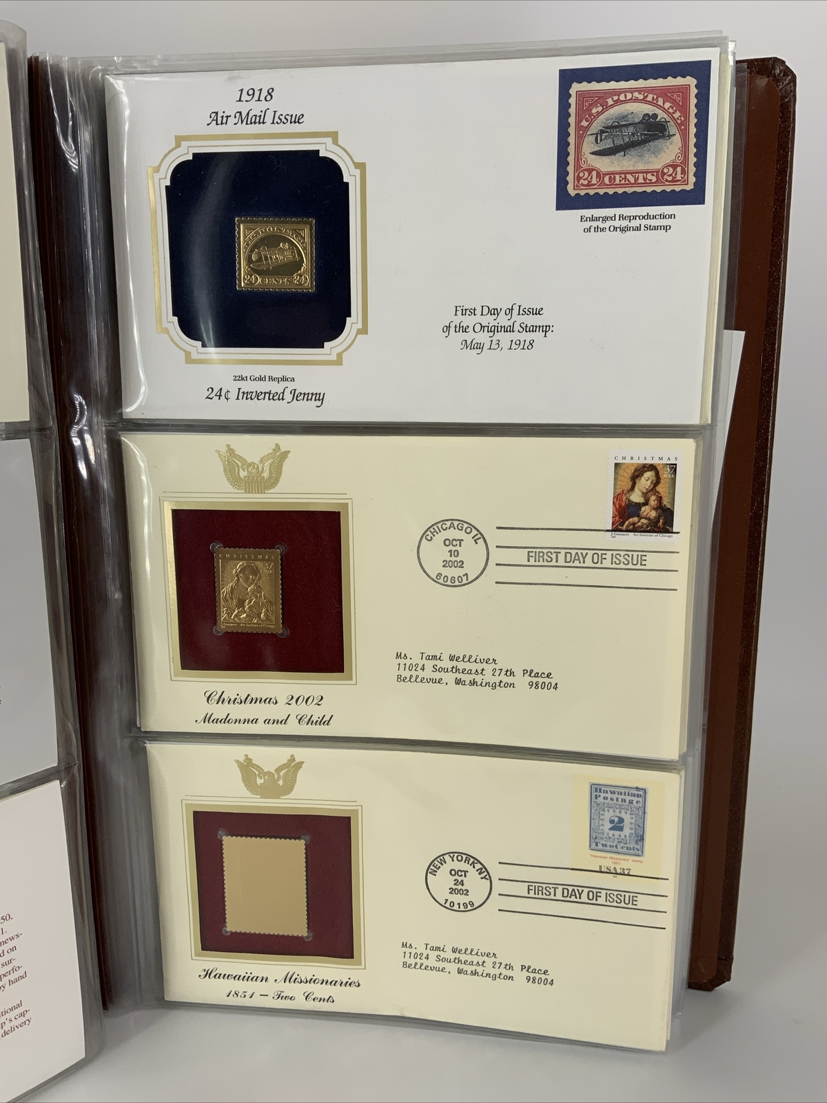 * 22k GOLD stamps Lot Of 26 Postal Commemorative Sosiety 2002-03