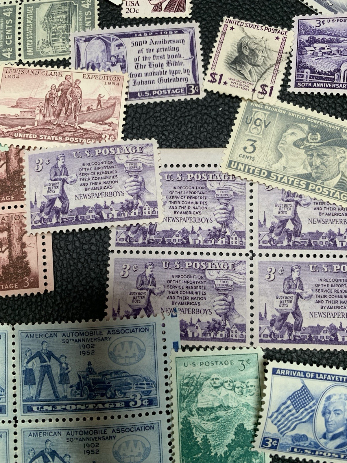 Lot of VTG Unused US Stamps, $19.50 Face Value, 3¢, 4.5¢, 5¢, 20¢, 22¢, 25¢, 29¢