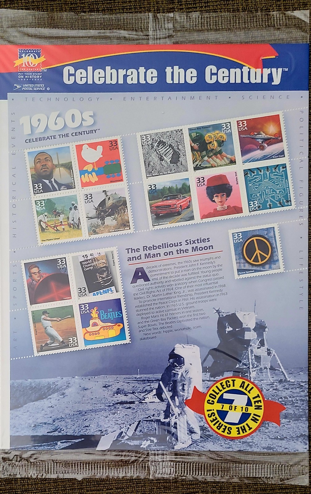 CELEBRATE THE CENTURY 1900-1990 Complete 10 Sheet Set US Stamps USA #3182-3191