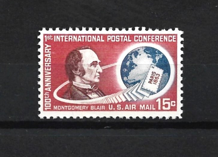 US Stamp- Scott # C66-15c-OG.NH-1963-Air Postal-Montgomery Issue