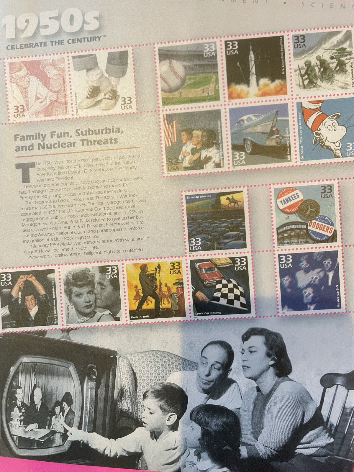 CELEBRATE THE CENTURY 1900-1990. Complete 10 Sheet Set US Stamps USA # 3182-3191